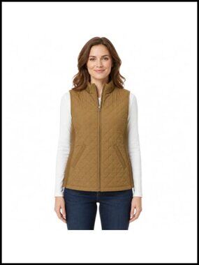 Women's Quilted Zip Up Vest Lightweight Padded Sleeveless Jacket
